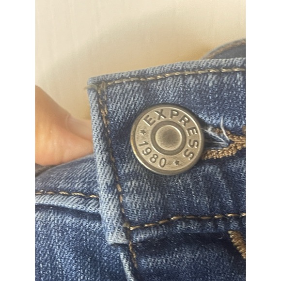 Express Boot high Rise Front Seam Ankle Split Denim 2S/2C - Picture 4 of 10